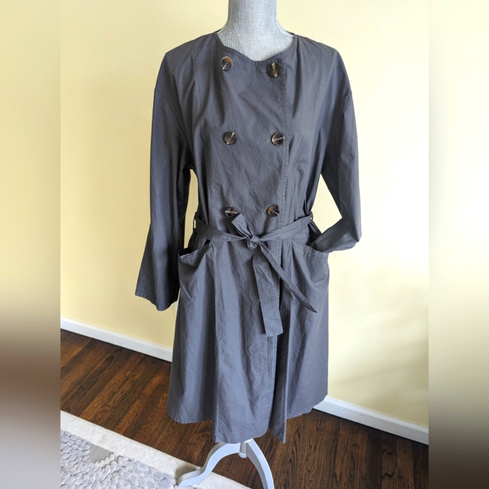 Planet moda Italian made grey belted cotton dress